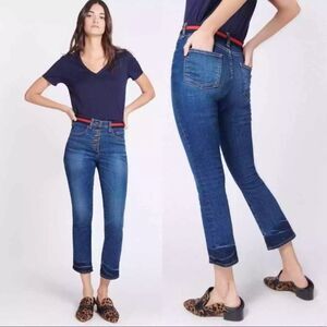 Veronica Beard GUC Carolyn 10" Baby Boot Flare High Rise Button Fly Jean sz 25